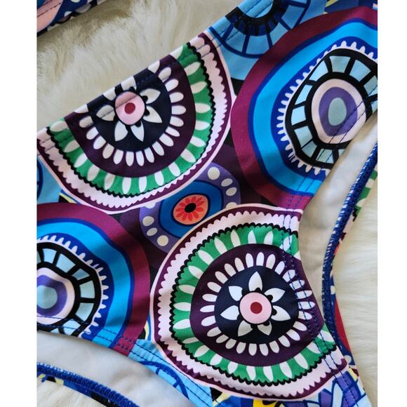 Shein Racerback Halter Geometric Print Bikini sz Small - Picture 4 of 4